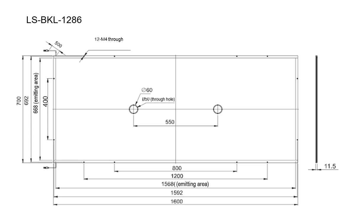 LS-BKL-1286 dimensions (mm)