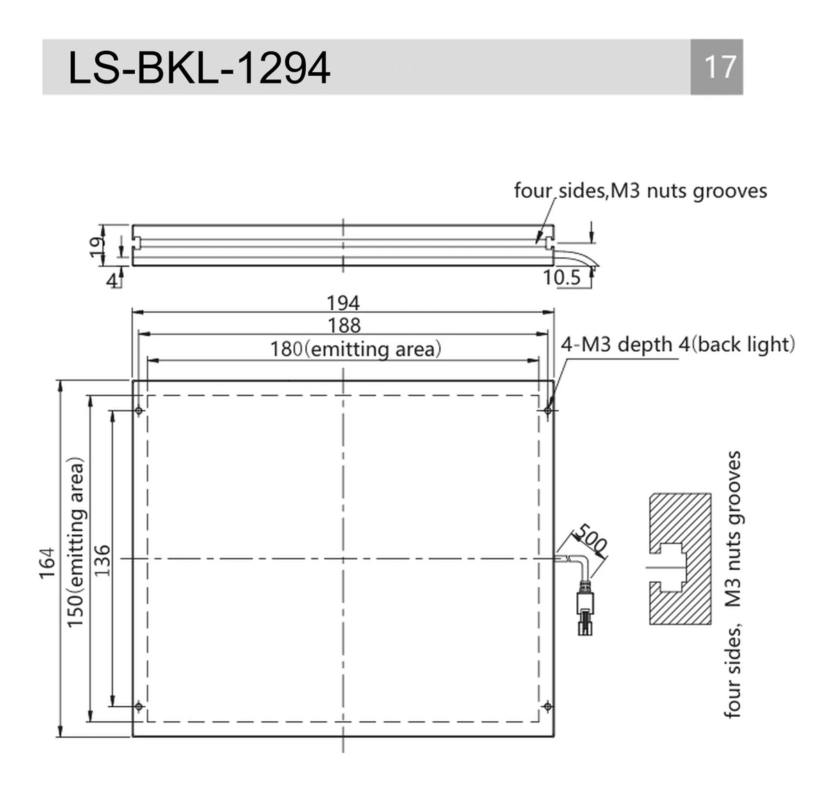 LS-BKL-1294 dimensions (mm)