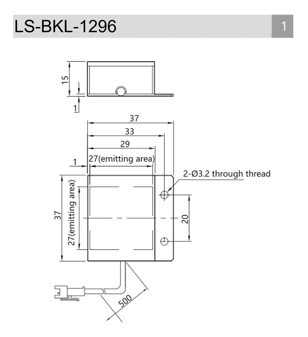 LS-BKL-1296 dimensions (mm)