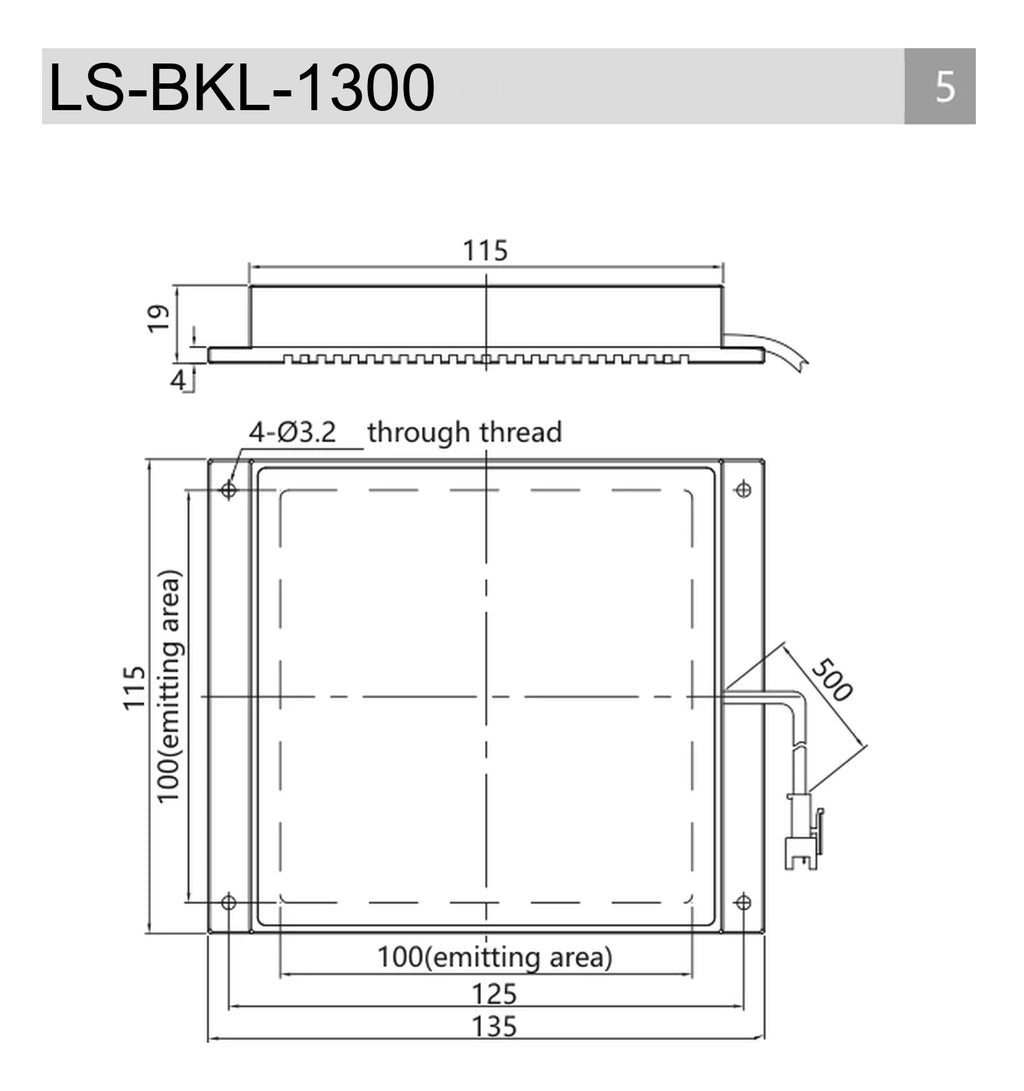 LS-BKL-1300 dimensions (mm)