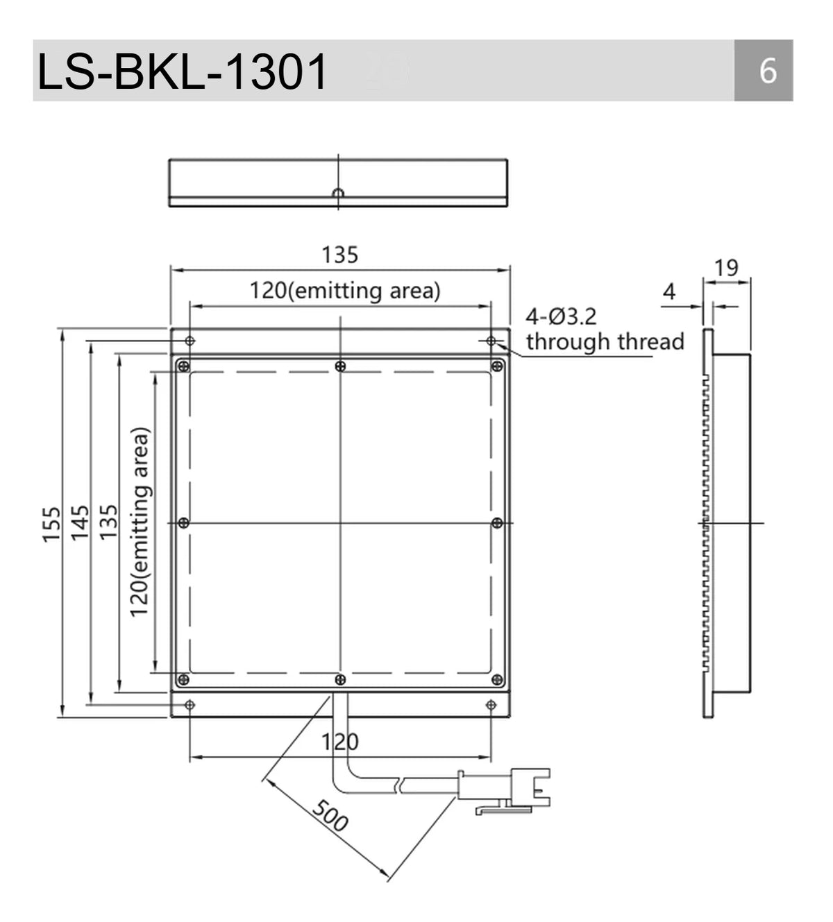 LS-BKL-1301 dimensions (mm)
