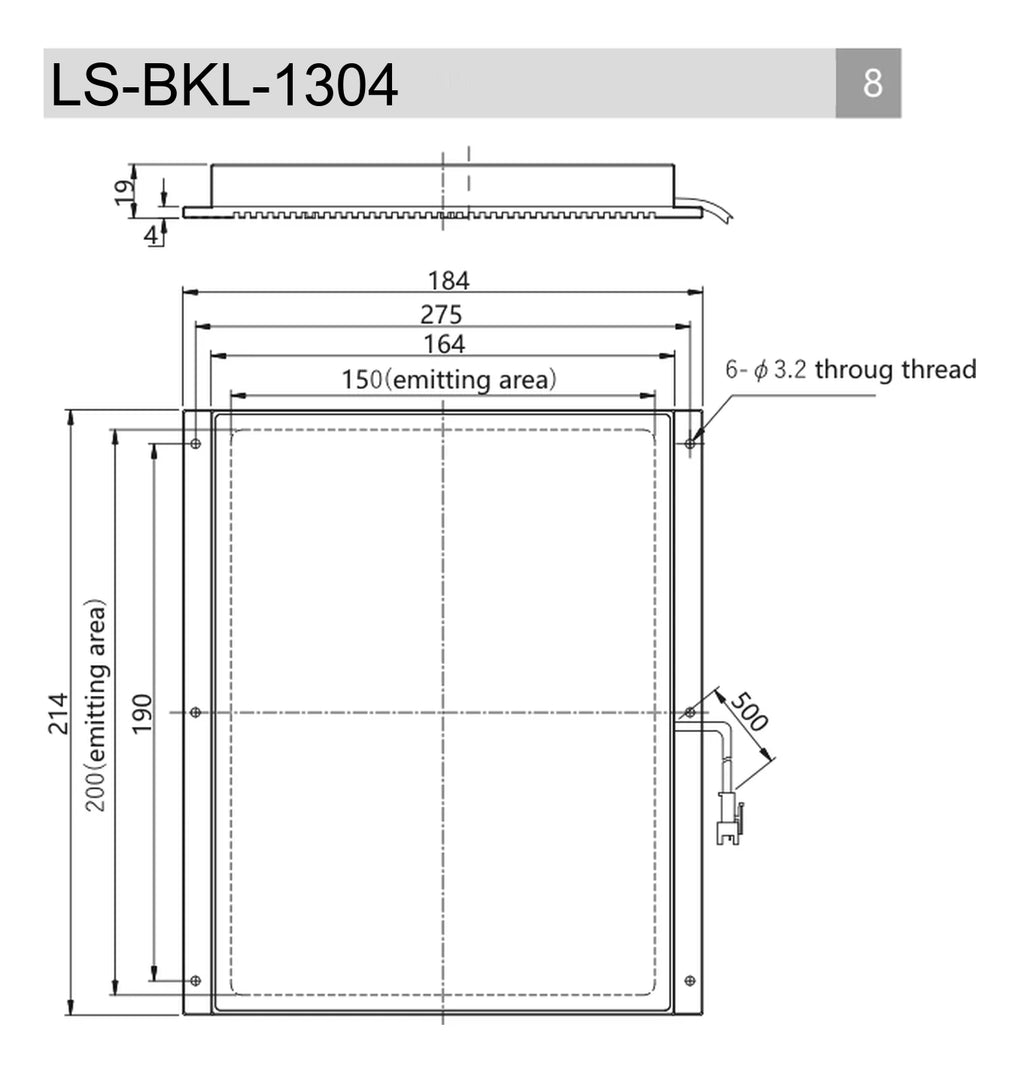 LS-BKL-1304 dimensions (mm)