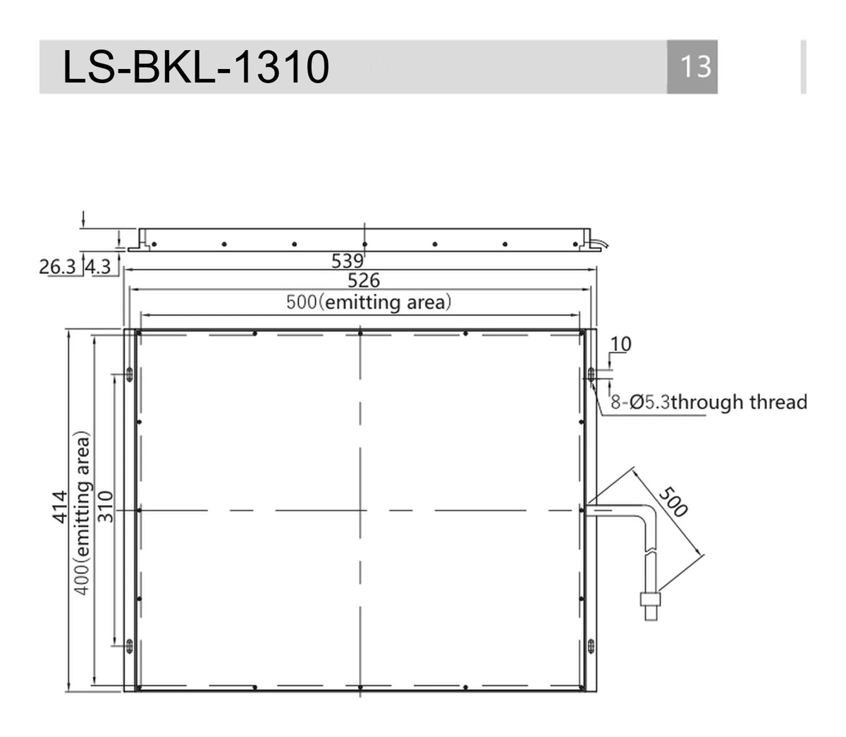 LS-BKL-1310 dimensions (mm)
