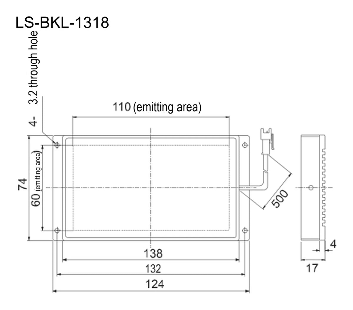 LS-BKL-1318 dimensions (mm)