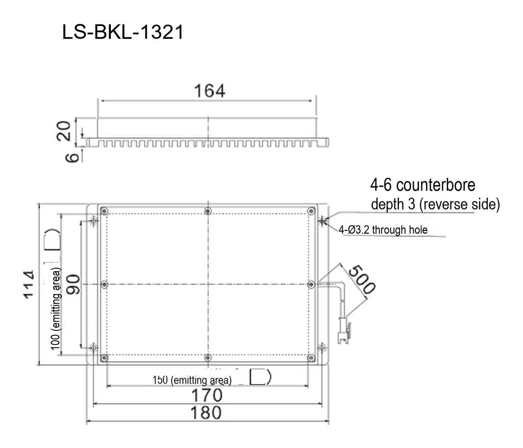 LS-BKL-1321 dimensions (mm)