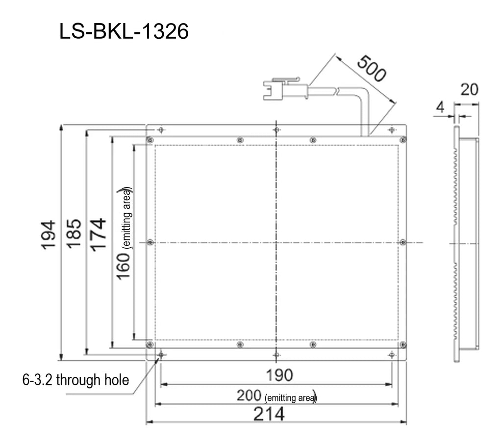 LS-BKL-1326 dimensions (mm)