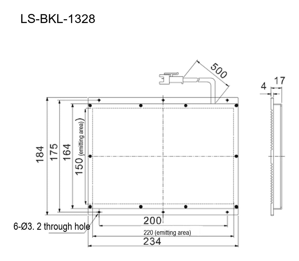 LS-BKL-1328 dimensions (mm)