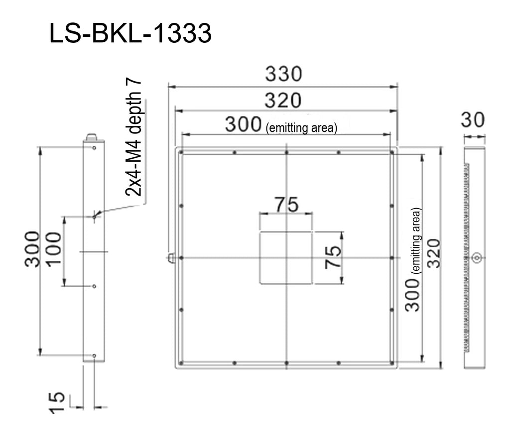 LS-BKL-1333 dimensions (mm)
