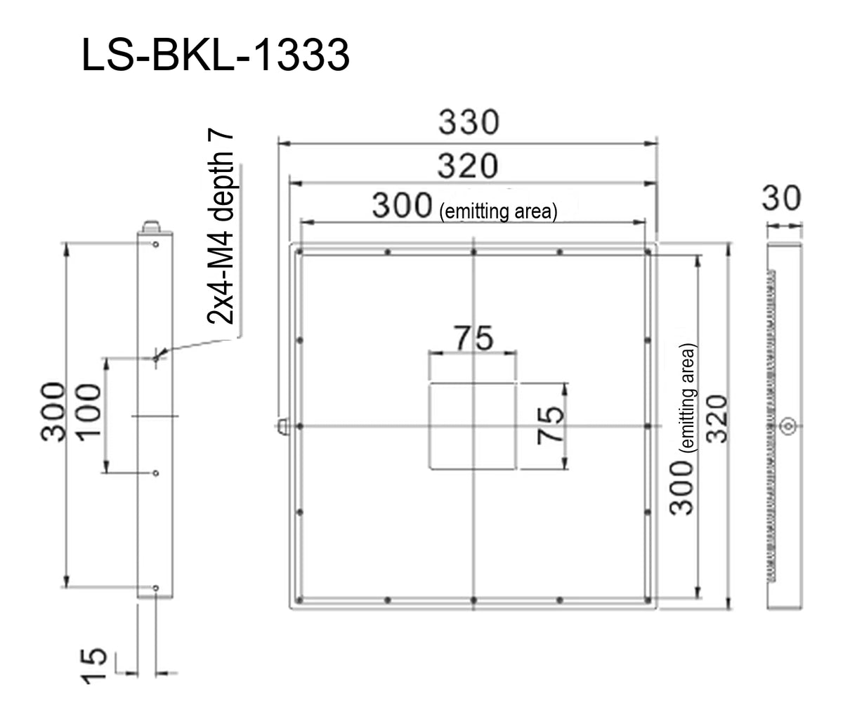 LS-BKL-1333 dimensions (mm)