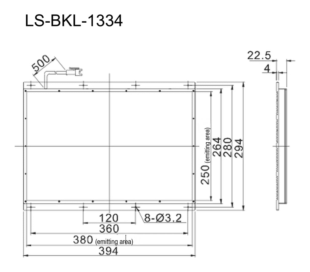 LS-BKL-1334 dimensions (mm)
