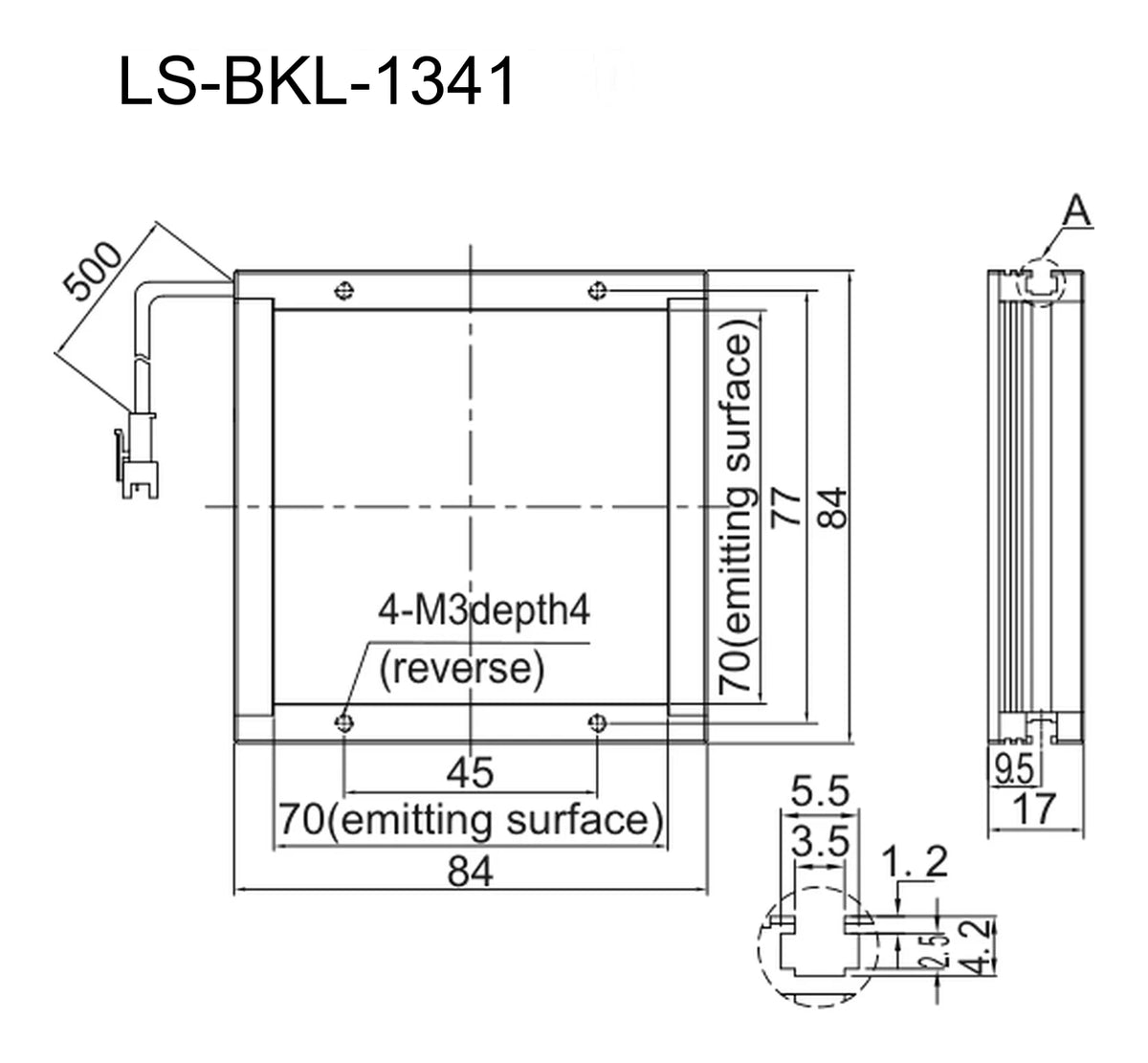 LS-BKL-1341 dimensions (mm)