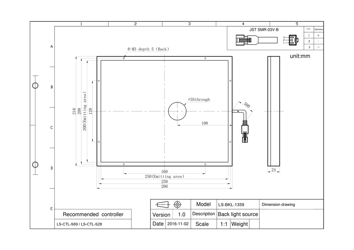 LS-BKL-1359 dimensions (mm)