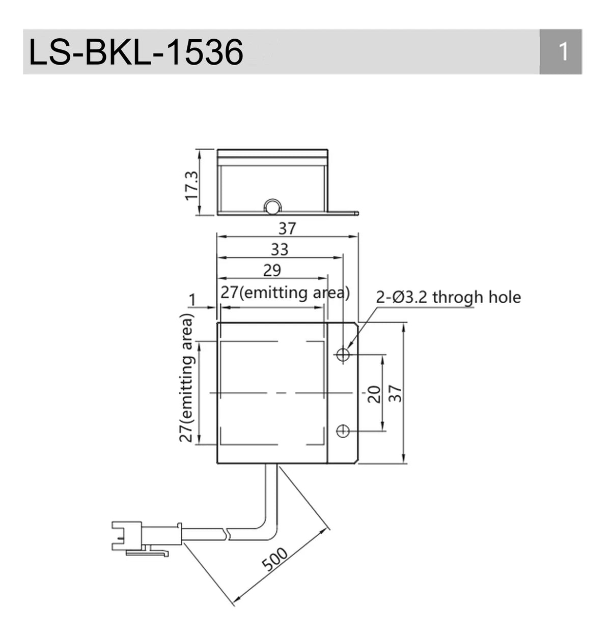 LS-BKL-1536 dimensions (mm)
