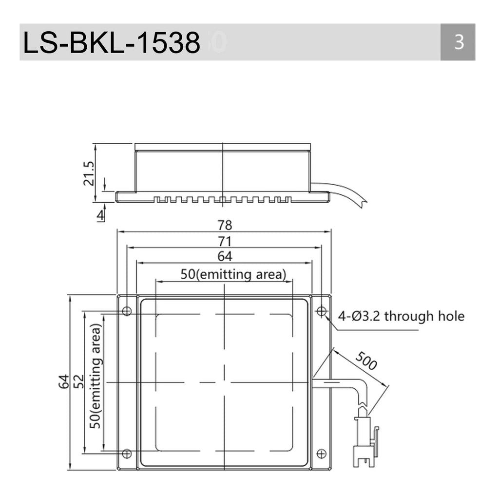 LS-BKL-1538 dimensions (mm)