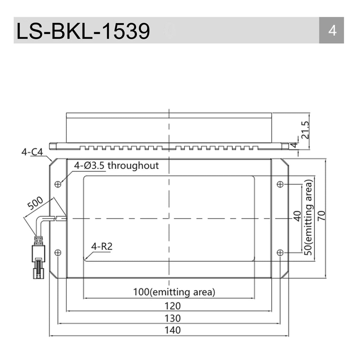 LS-BKL-1539 dimensions (mm)