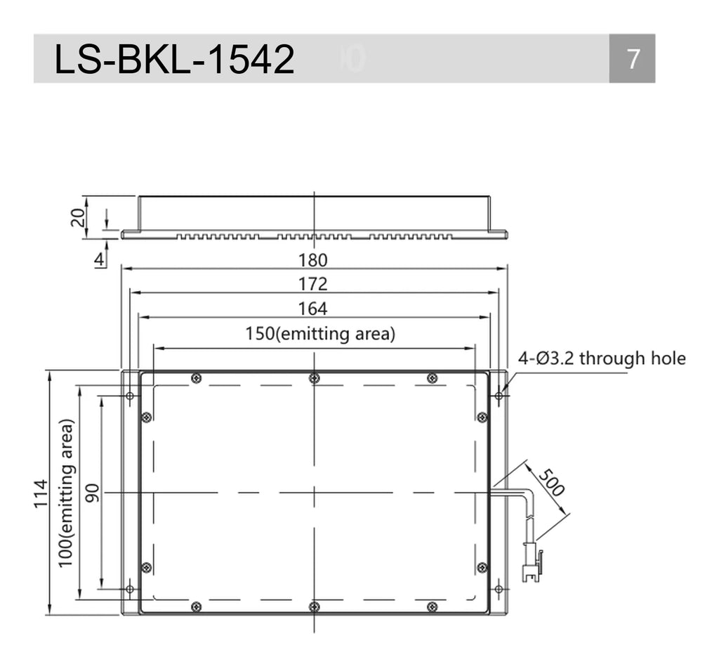 LS-BKL-1542 dimensions (mm)