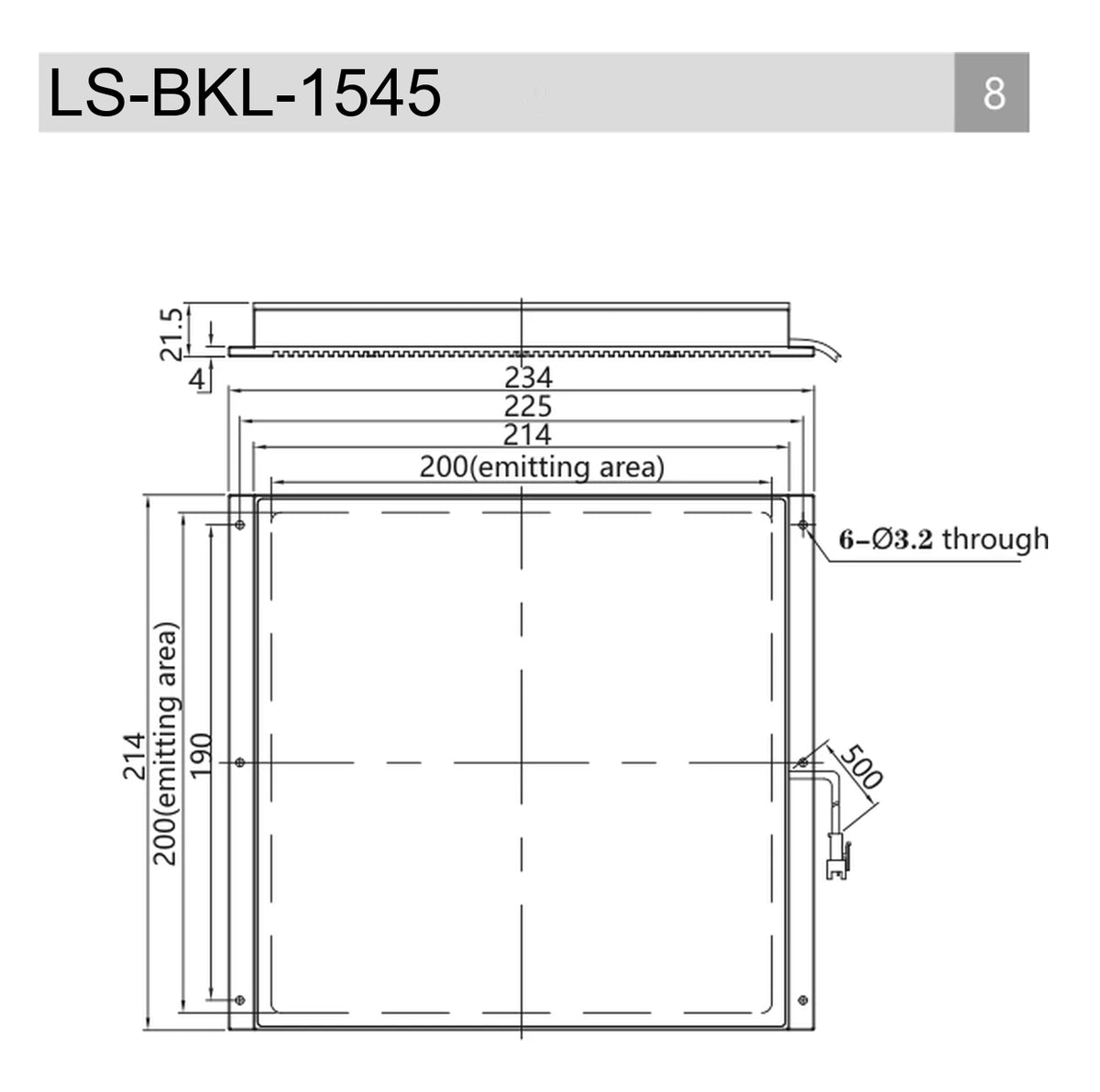 LS-BKL-1545 dimensions (mm)