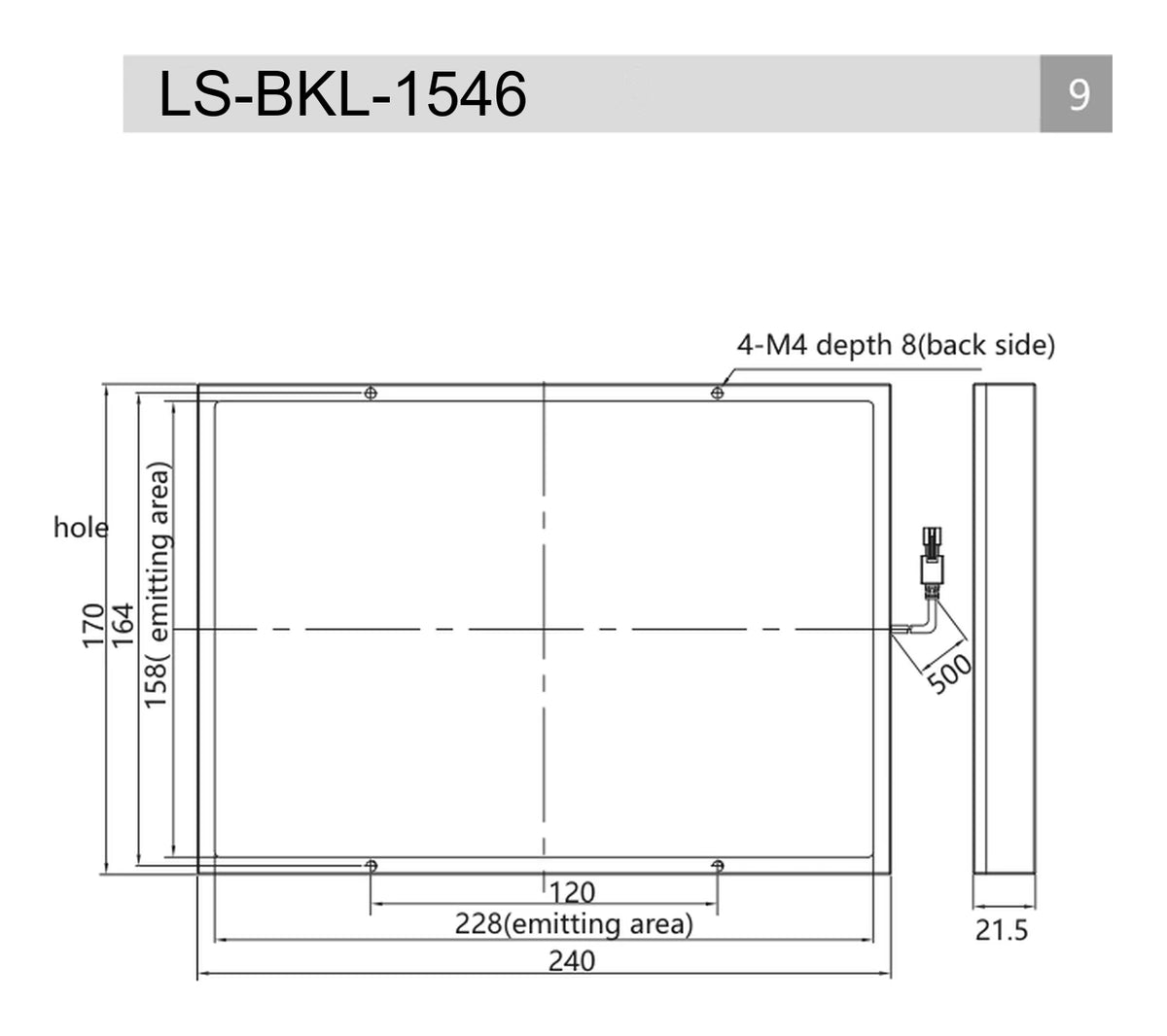 LS-BKL-1546 dimensions (mm)