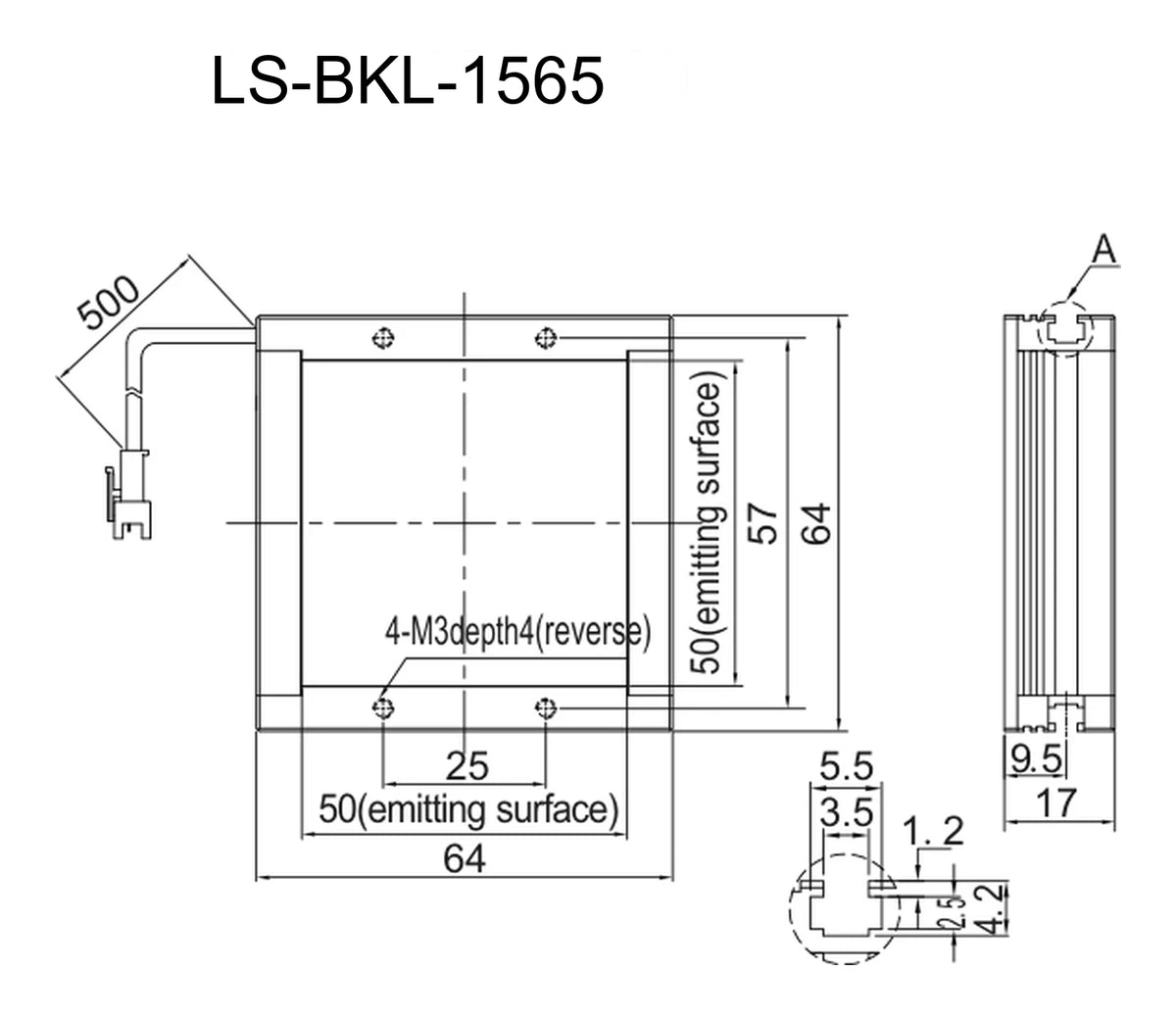 LS-BKL-1565 dimensions (mm)