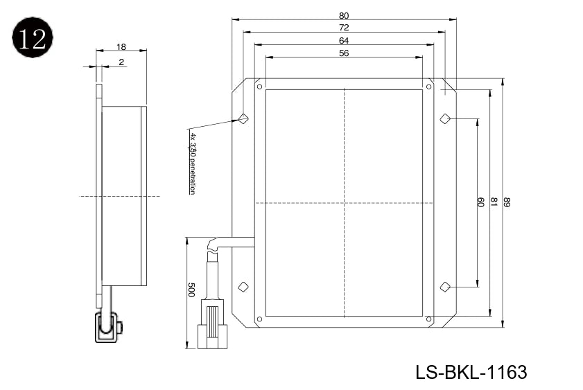 LS-BKL-1163 dimensions (mm)