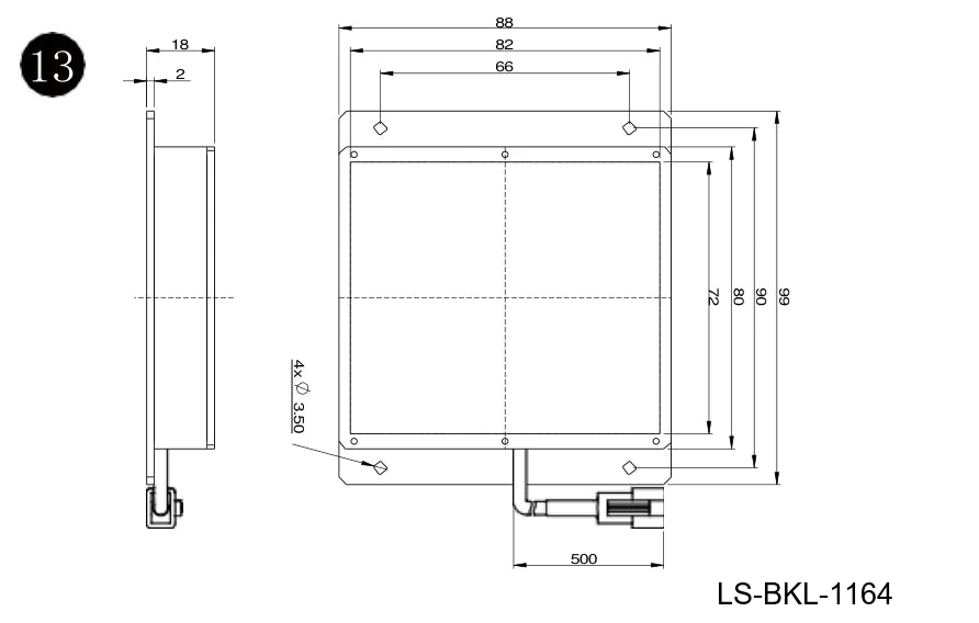 LS-BKL-1164 dimensions (mm)