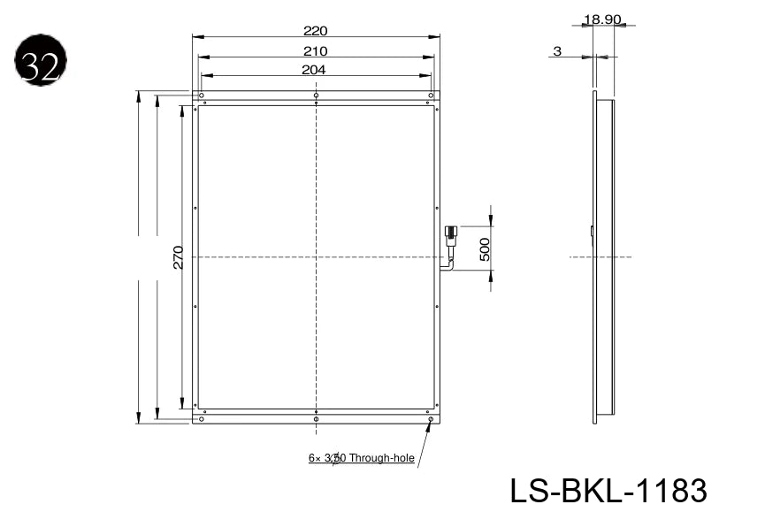 LS-BKL-1183 dimensions (mm)