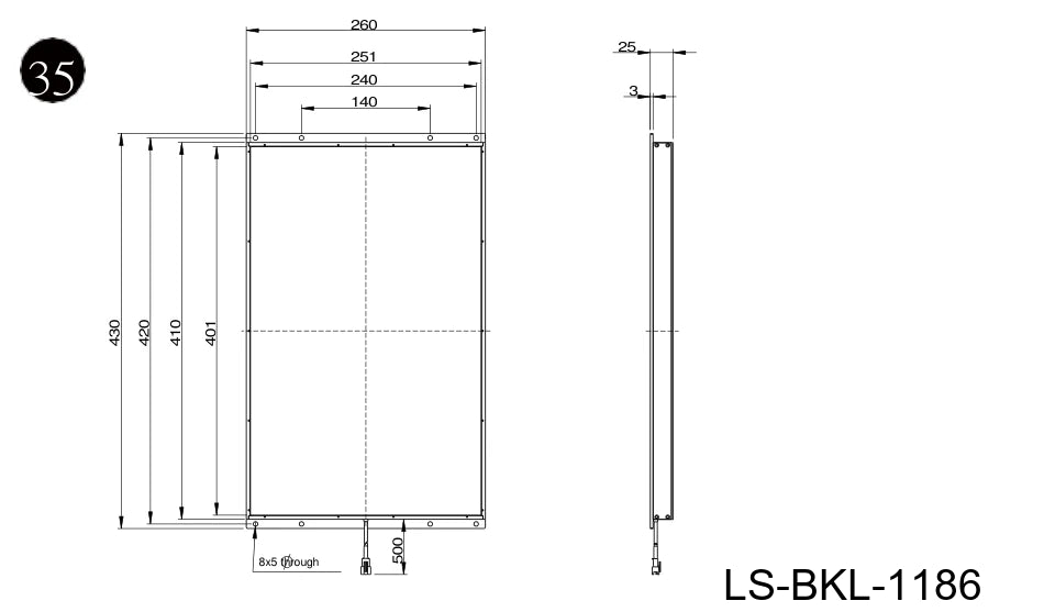 LS-BKL-1186 個尺寸 (mm)
