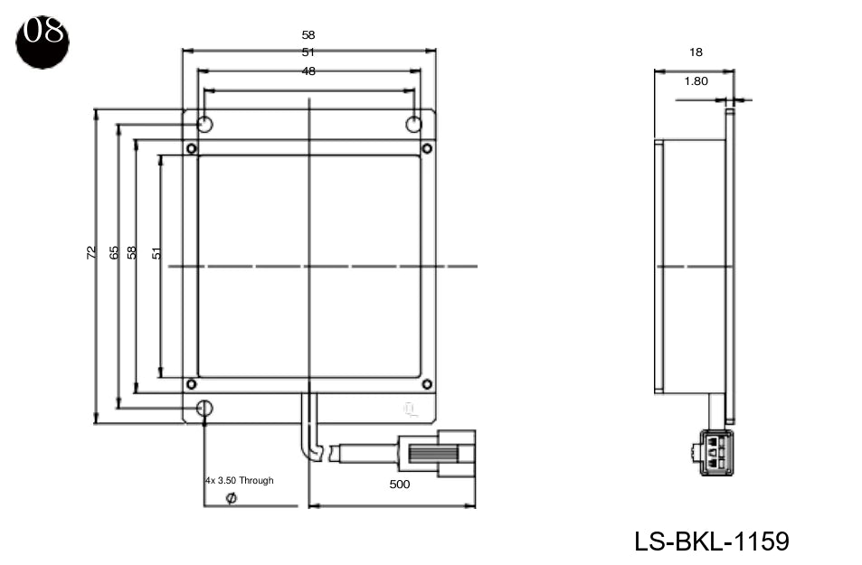 LS-BKL-1159 dimensions (mm)