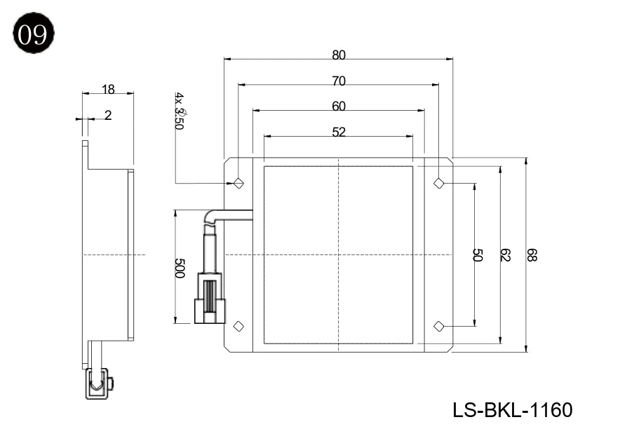 LS-BKL-1160 dimensions (mm)