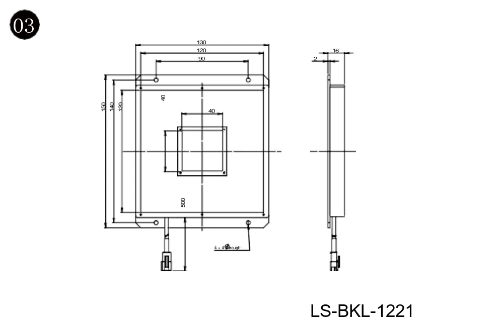 LS-BKL-1221 dimensions (mm)