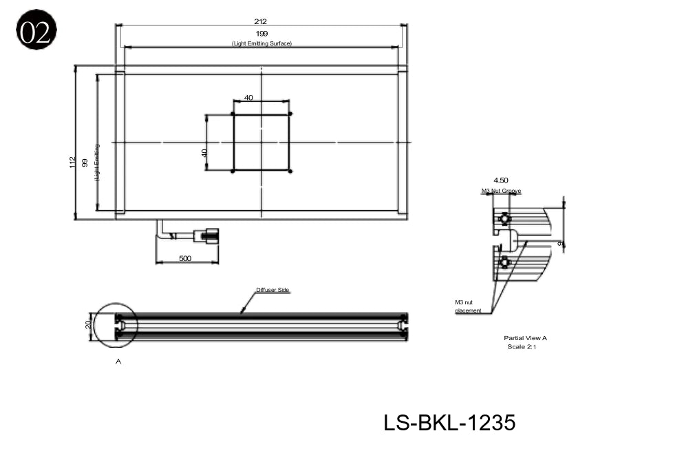 LS-BKL-1235 dimensions (mm)