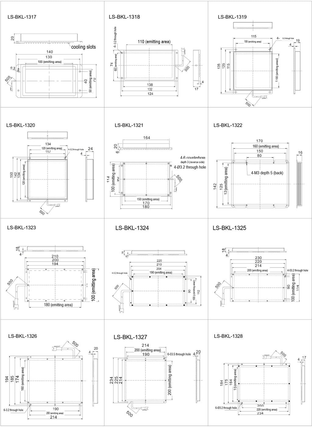 LS-BKL-1327 dimensions (mm)