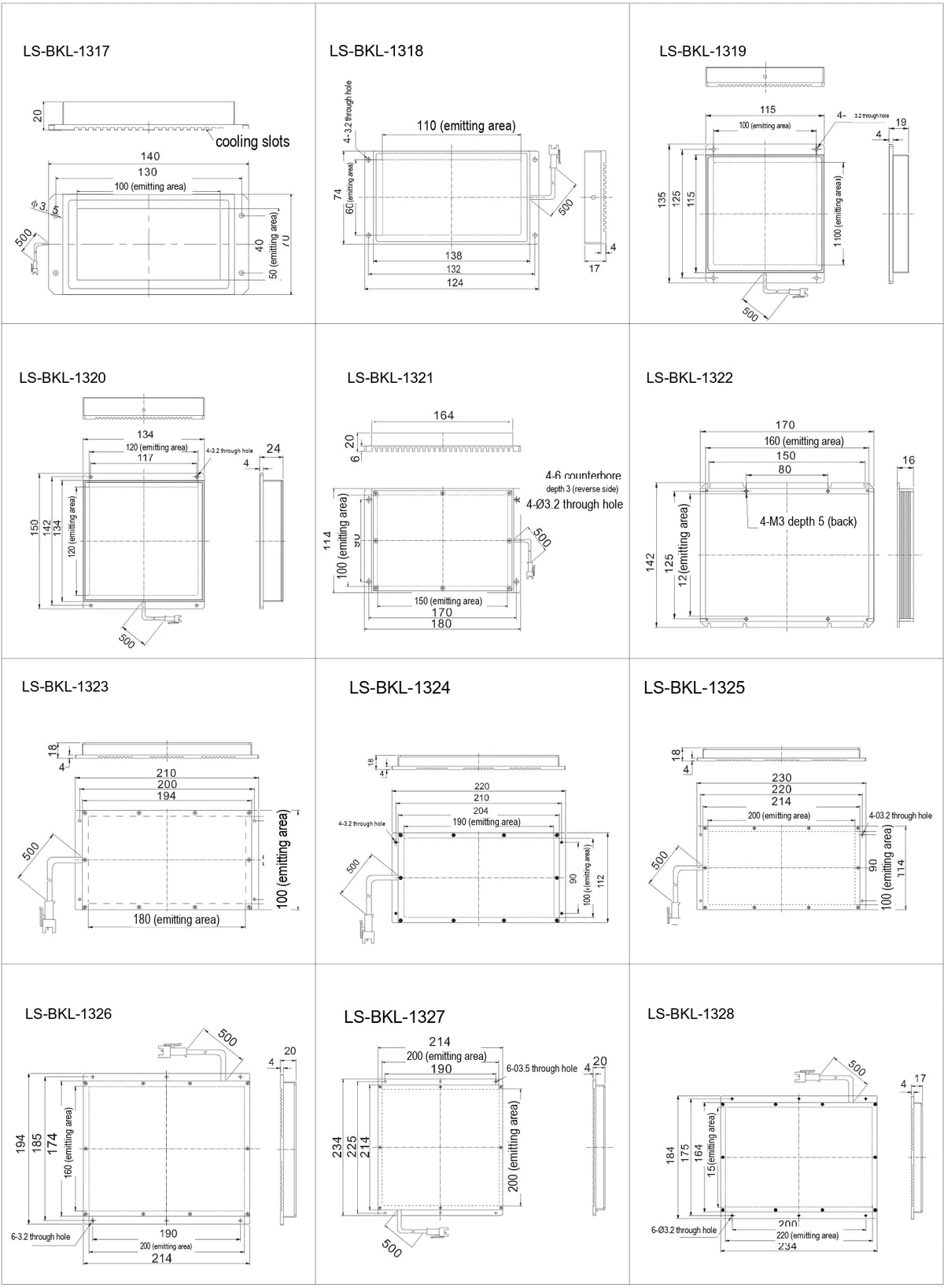 LS-BKL-1327 dimensions (mm)