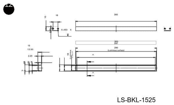 300 x 15 mm non-standard surface lights
