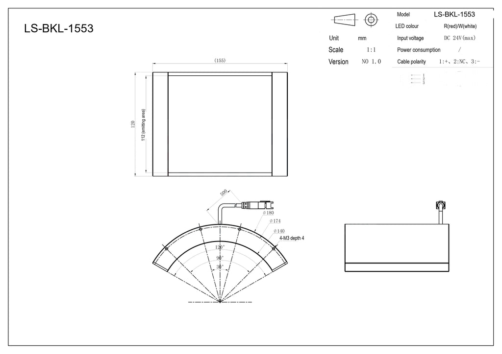 LS-BKL-1553 dimensions (mm)