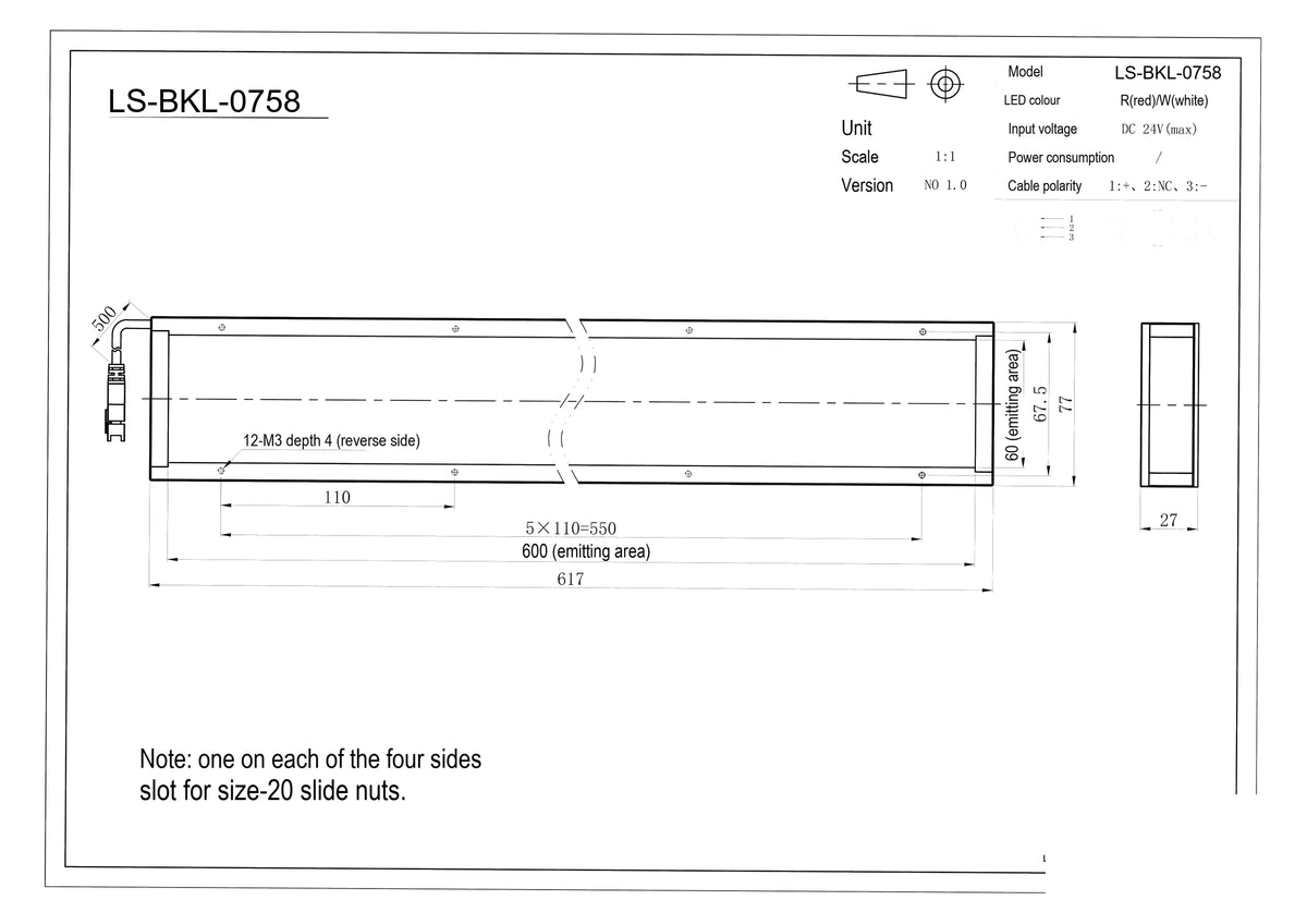 LS-BKL-0758 dimensions (mm)