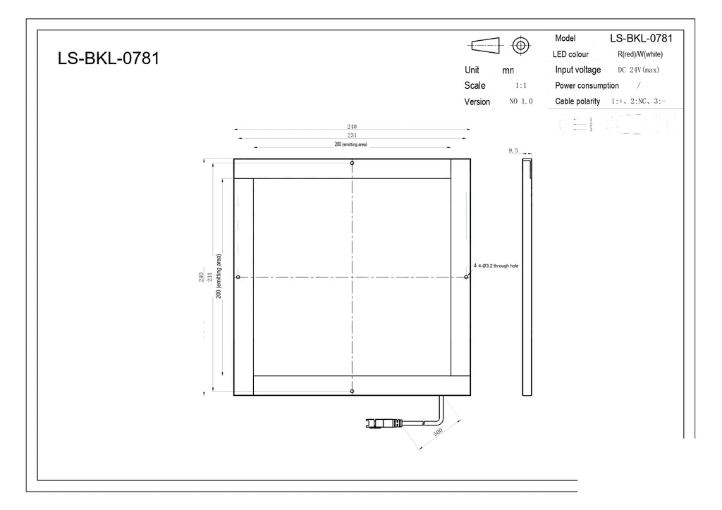 LS-BKL-0781 dimensions (mm)
