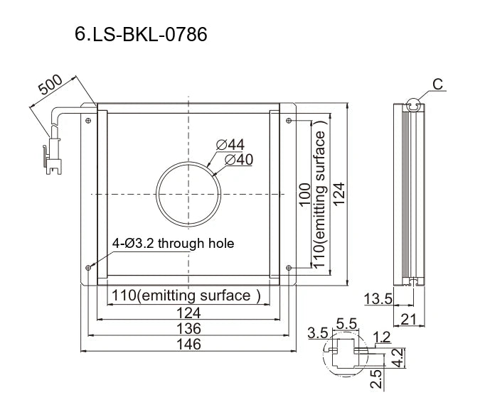 LS-BKL-0786 dimensions (mm)