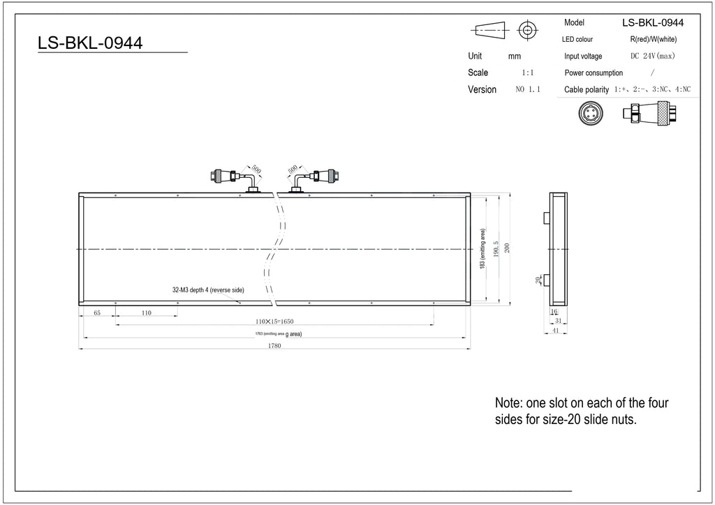 LS-BKL-0944 dimensions (mm)