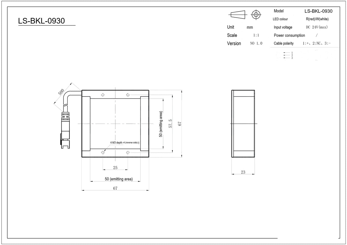 LS-BKL-0930 dimensions (mm)