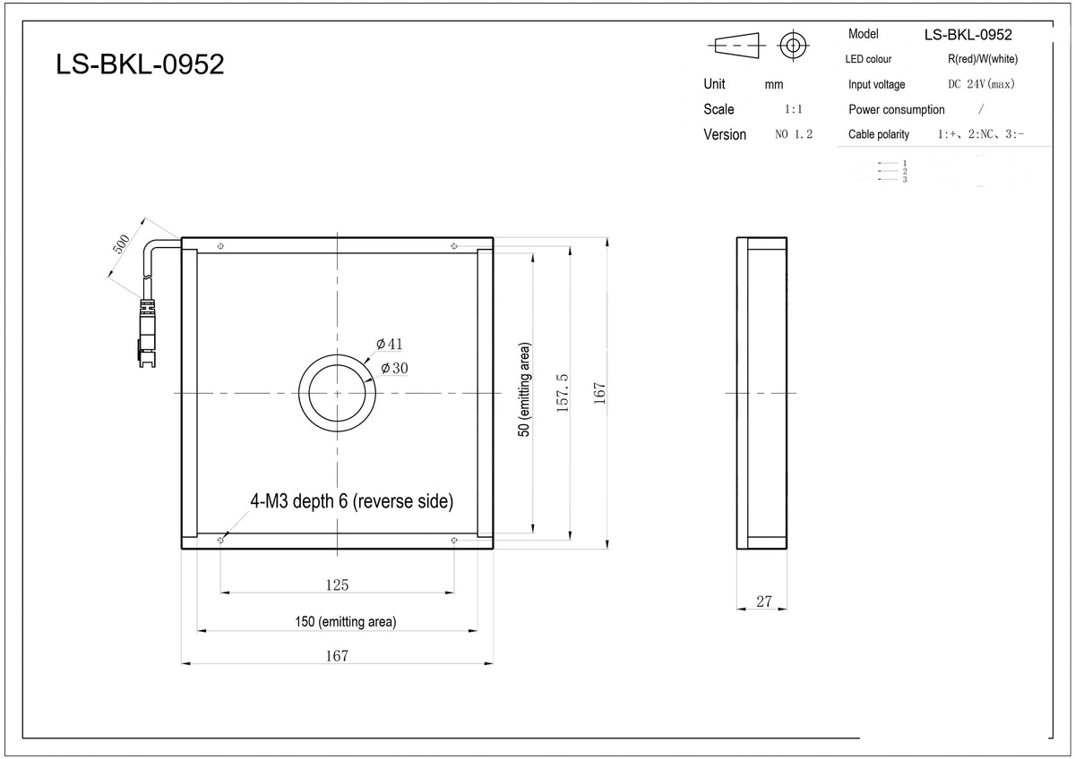LS-BKL-0952 dimensions (mm)