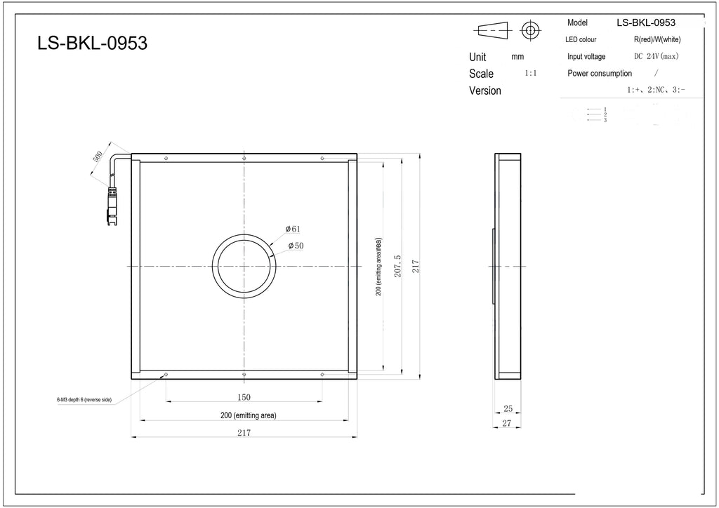 LS-BKL-0953 dimensions (mm)