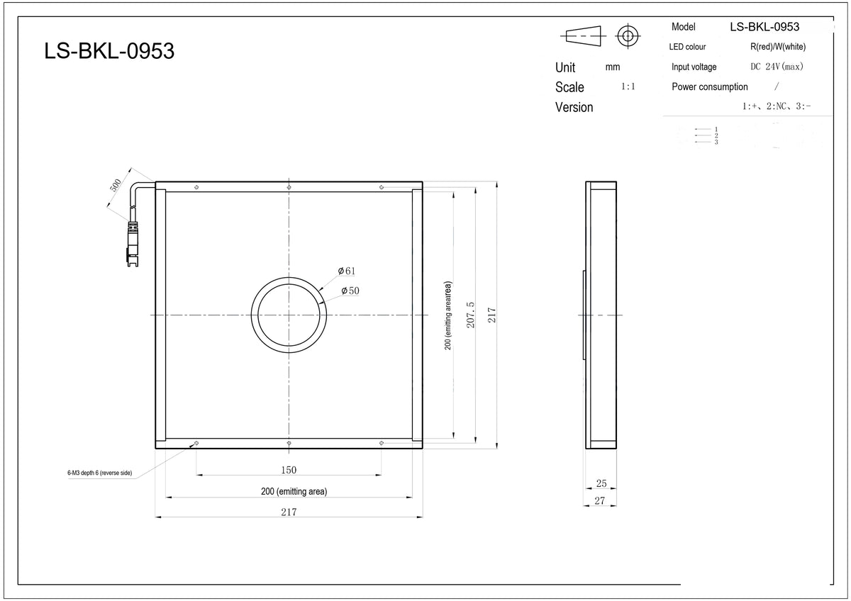 LS-BKL-0953 dimensions (mm)