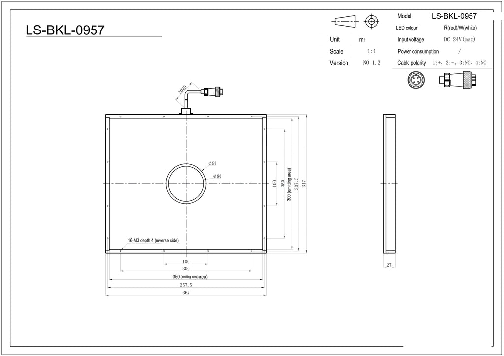 LS-BKL-0957 dimensions (mm)