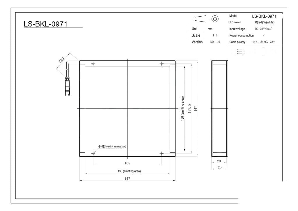 LS-BKL-0971 dimensions (mm)