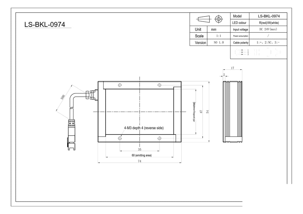 LS-BKL-0974 dimensions (mm)