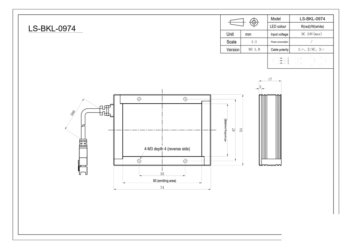 LS-BKL-0974 dimensions (mm)