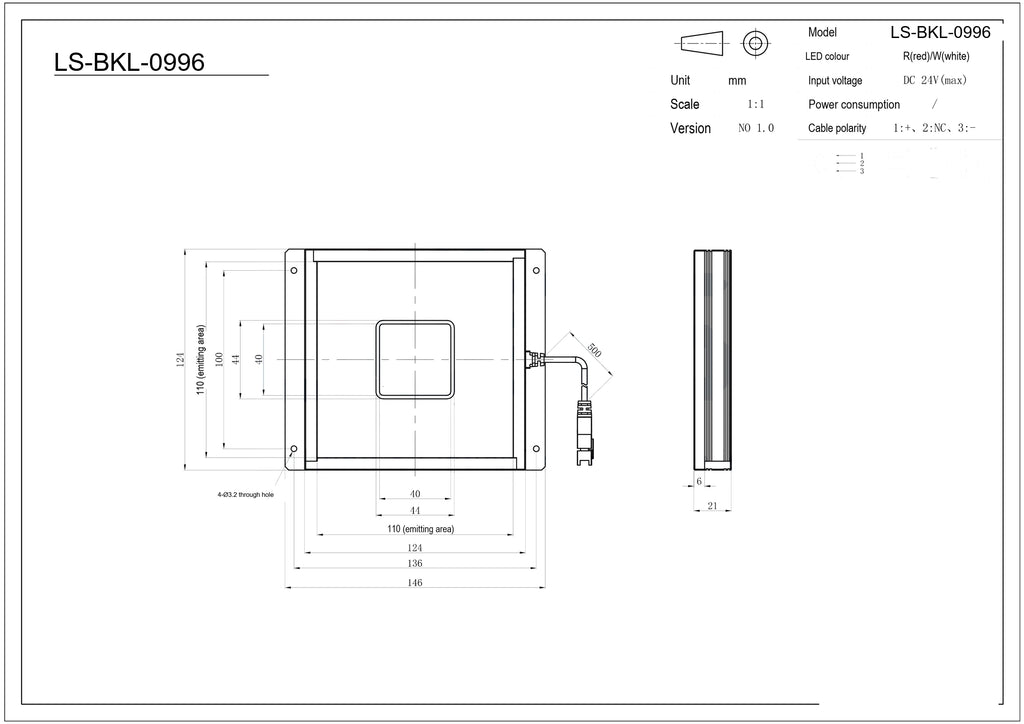 LS-BKL-0996 dimensions (mm)