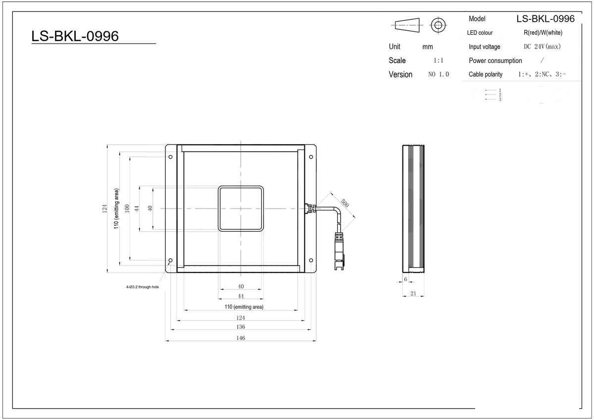 LS-BKL-0996 dimensions (mm)