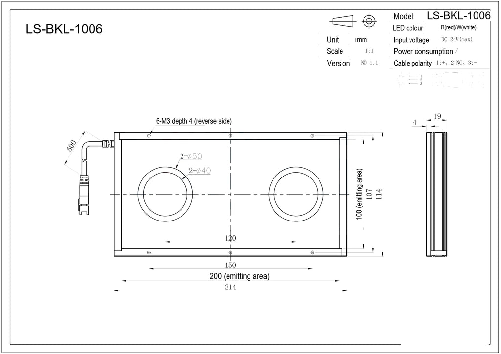 LS-BKL-1006 dimensions (mm)